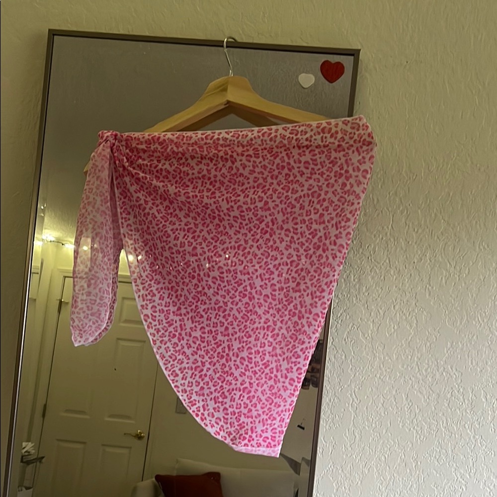 Pink Leopard Print Sarong